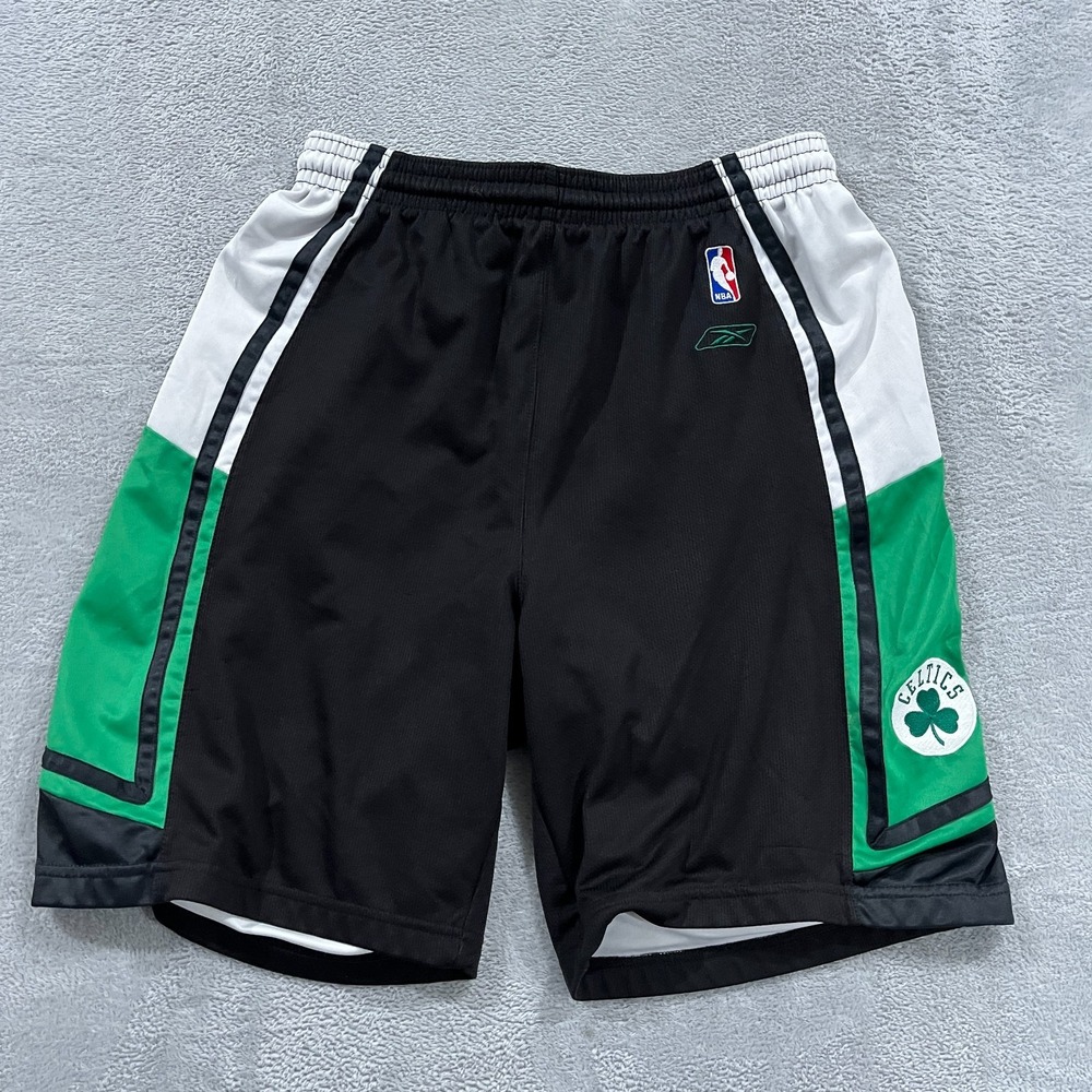 Vintage Reebok Boston Celtics Shorts Men Large Green Shamrock NBA Authentic